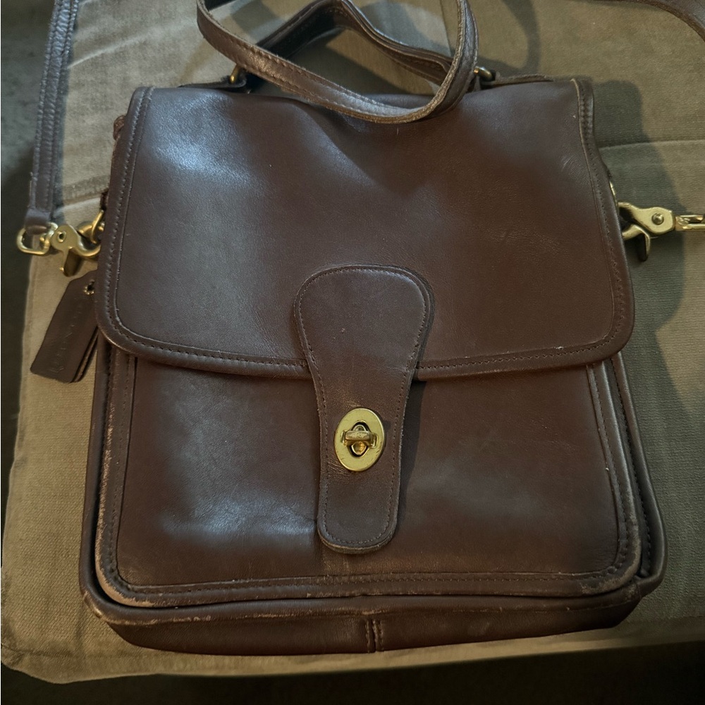 Coach Brown Leather Men's Crossbody Bag
